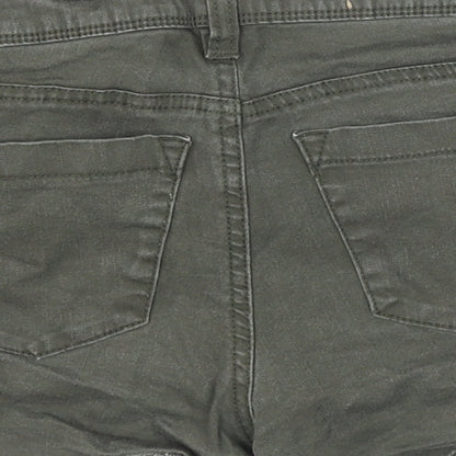 TALLY WEiJL Womens Grey Cotton Hot Pants Shorts Size 10 L3 in Regular Zip