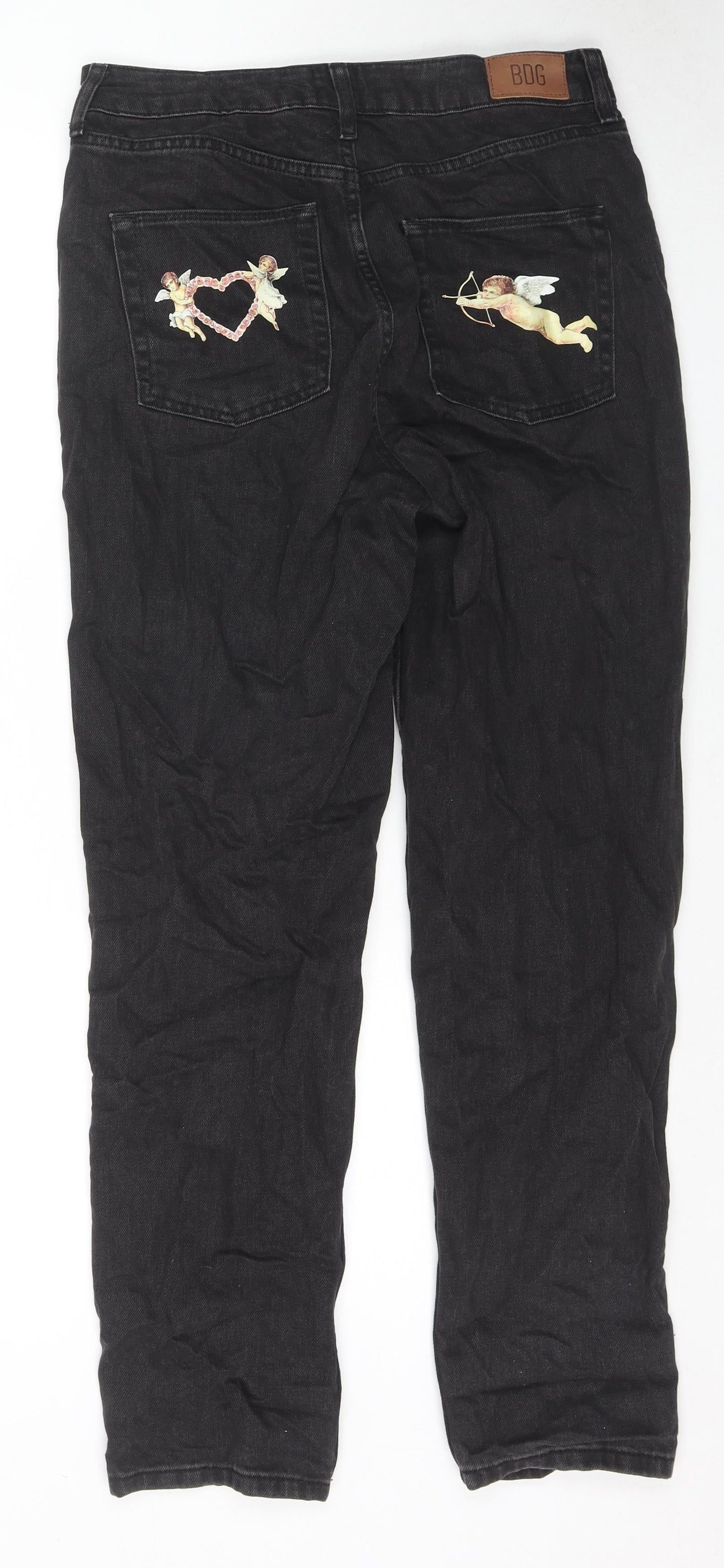 BDG Womens Black Cotton Straight Jeans Size 29 in L30 in Regular Zip - Angels