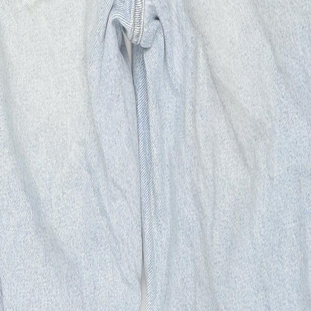 Zara Womens Blue Cotton Cropped Jeans Size 6 L26 in Regular Zip