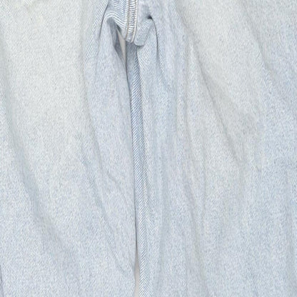 Zara Womens Blue Cotton Cropped Jeans Size 6 L26 in Regular Zip