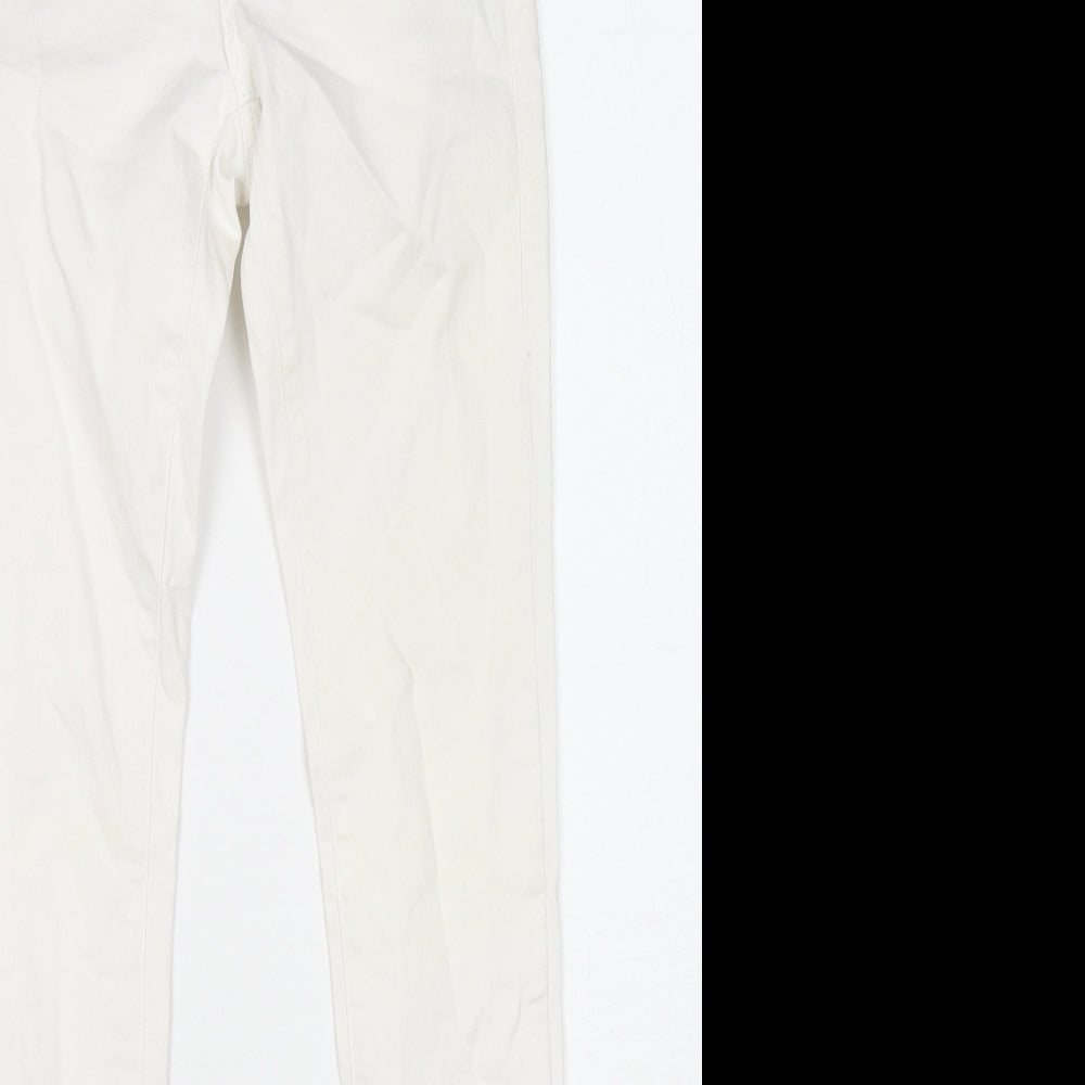 Topshop Womens White Cotton Skinny Jeans Size 24 in L32 in Regular Zip