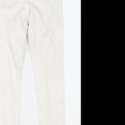 Topshop Womens White Cotton Skinny Jeans Size 24 in L32 in Regular Zip