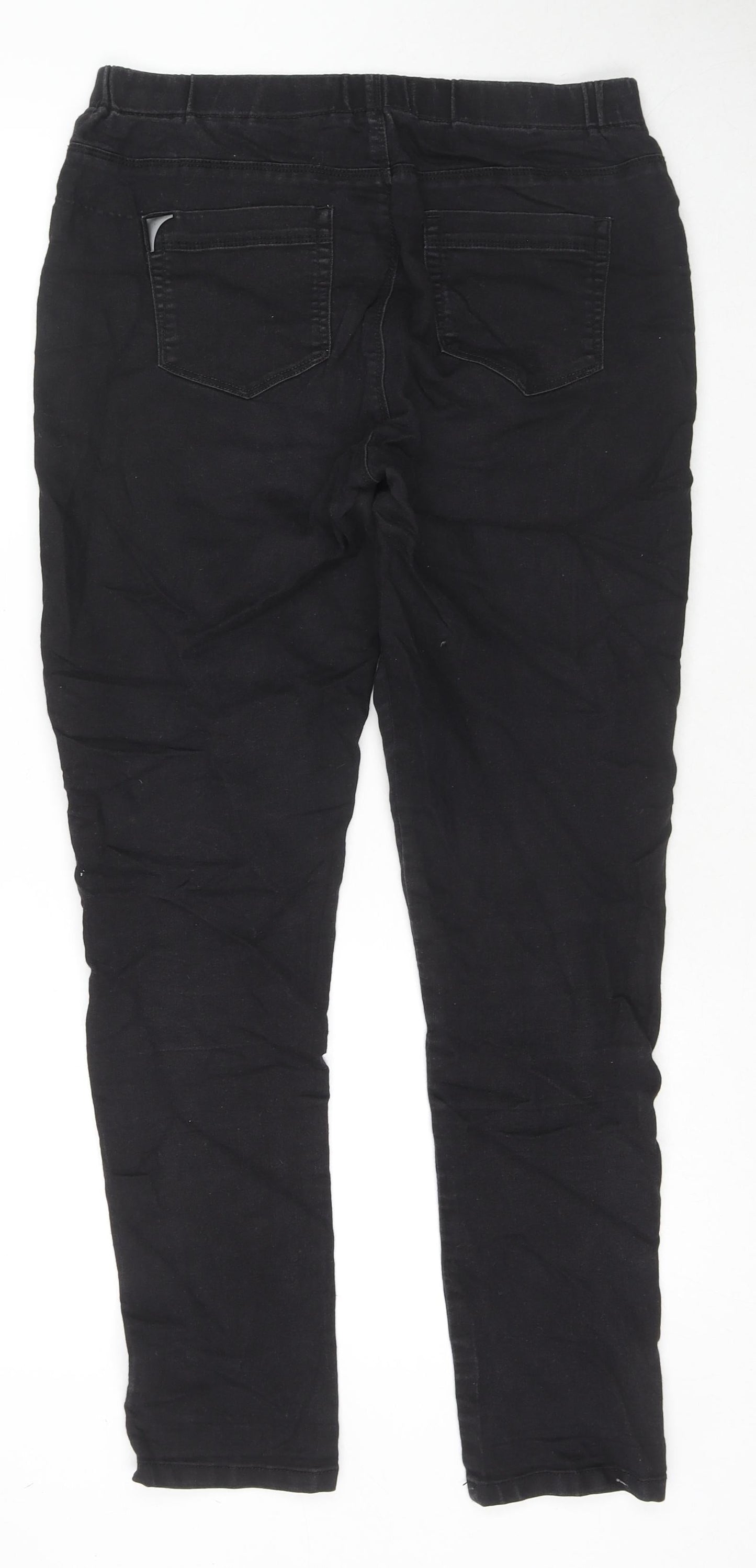 Peacocks Womens Black Cotton Skinny Jeans Size 12 L28 in Regular