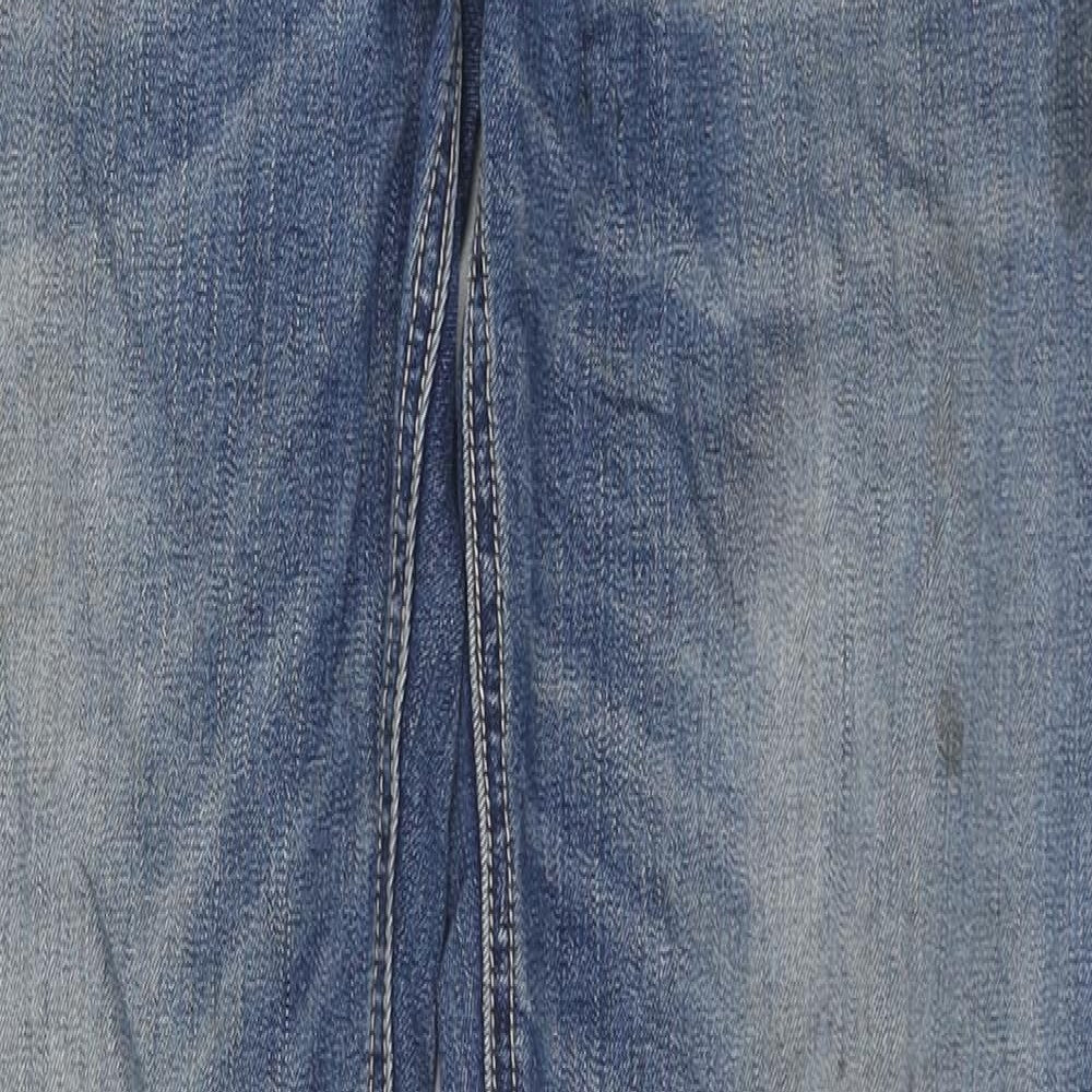 Duck & Cover Mens Blue Cotton Straight Jeans Size 32 in L34 in Regular Zip