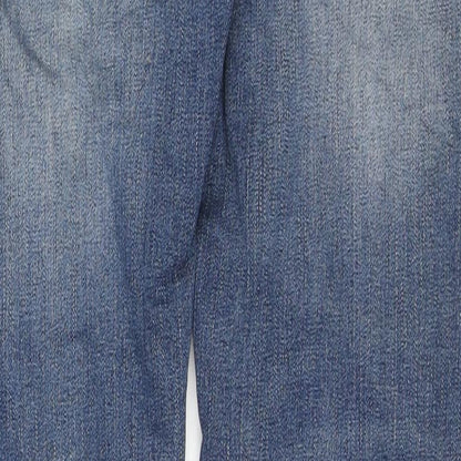 Duck & Cover Mens Blue Cotton Straight Jeans Size 32 in L34 in Regular Zip