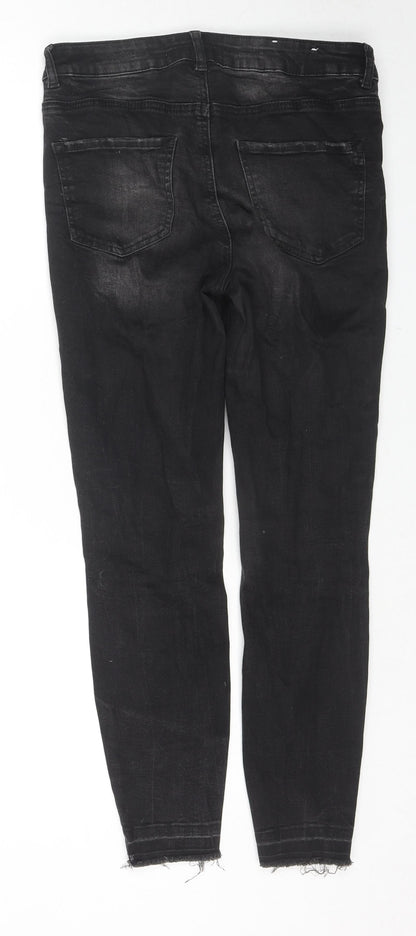 New Look Womens Black Cotton Skinny Jeans Size 10 L25 in Regular Zip