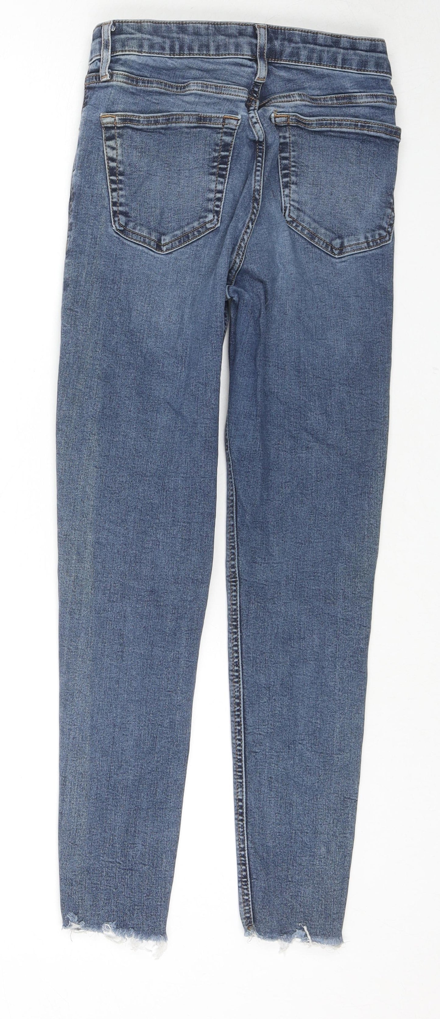 Topshop Womens Blue Cotton Skinny Jeans Size 26 in L30 in Regular Zip