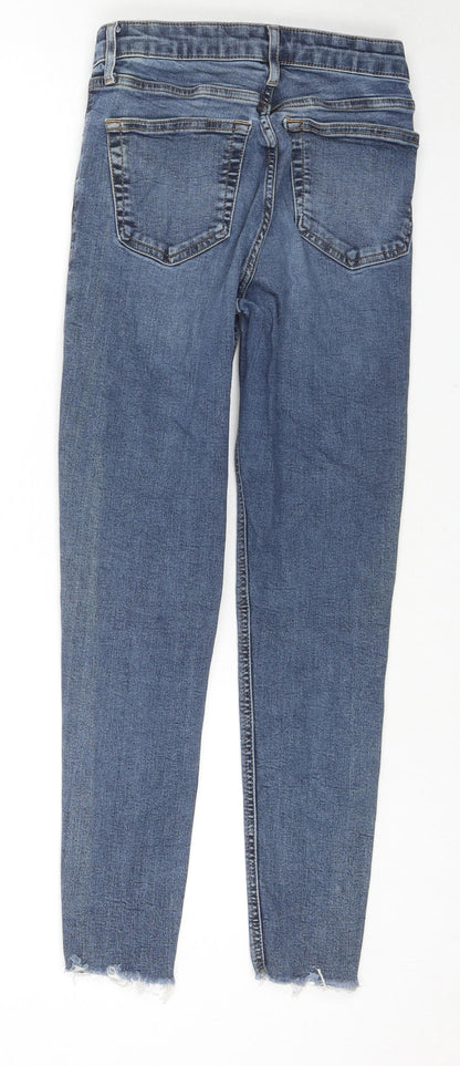 Topshop Womens Blue Cotton Skinny Jeans Size 26 in L30 in Regular Zip
