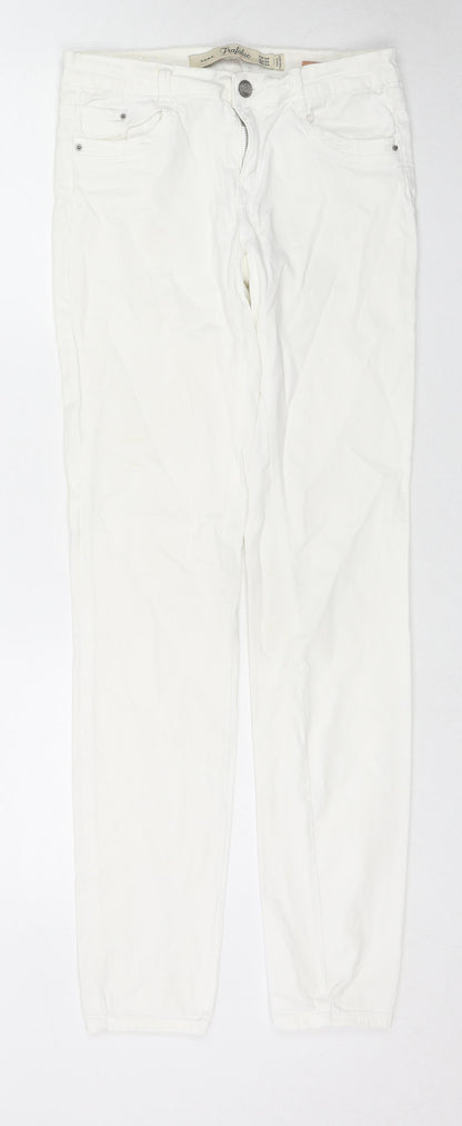 Zara Womens White Cotton Skinny Jeans Size 6 L30 in Regular Zip