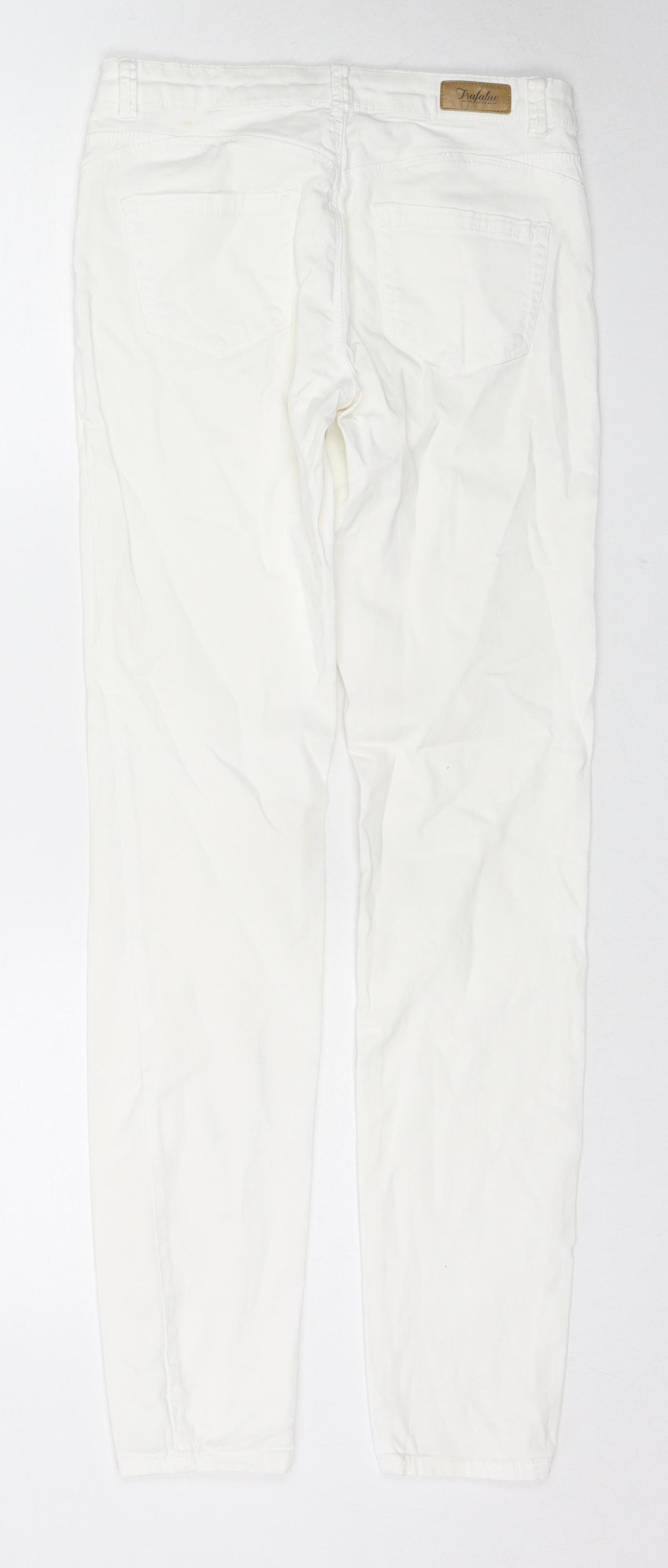 Zara Womens White Cotton Skinny Jeans Size 6 L30 in Regular Zip