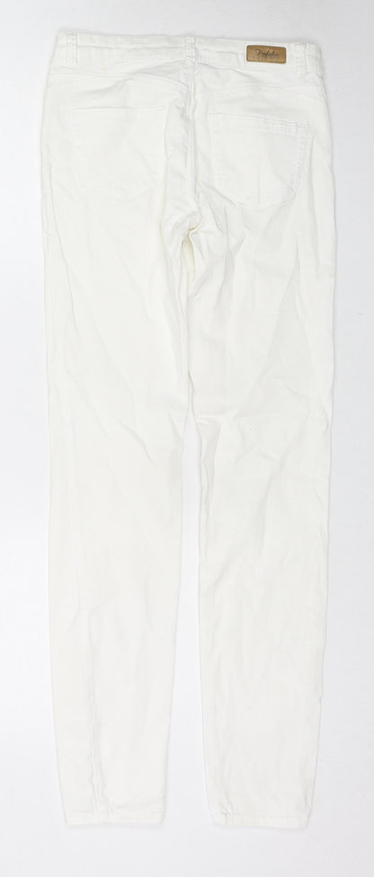 Zara Womens White Cotton Skinny Jeans Size 6 L30 in Regular Zip