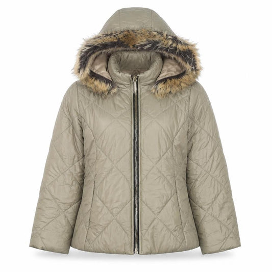 Womens UK Size L Boohoo Beige Puffer Jacket