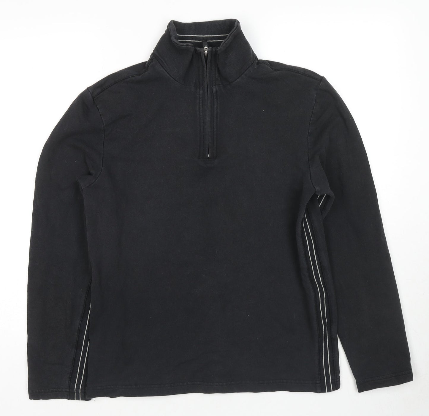 Mens UK Size M NEXT Black Henley Sweatshirt