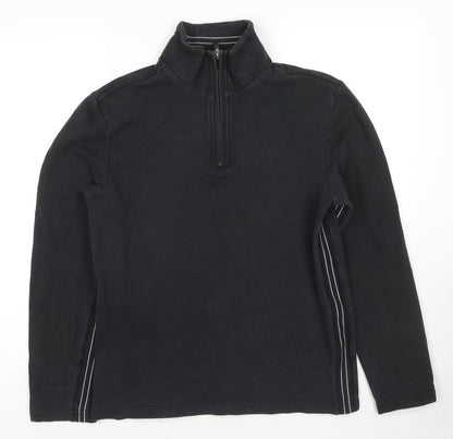 Mens UK Size M NEXT Black Henley Sweatshirt
