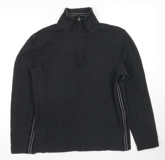 Mens UK Size M NEXT Black Henley Sweatshirt