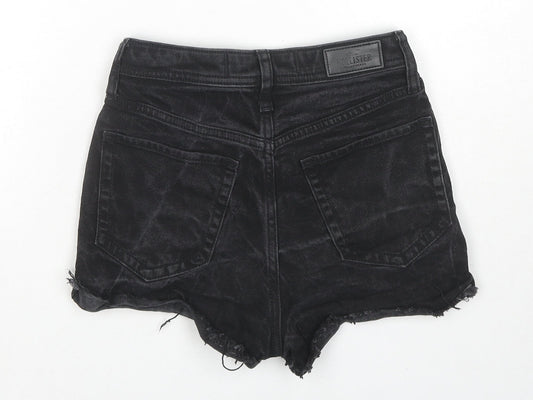 Hollister Womens Black Cotton Hot Pants Shorts Size 23 in L3 in Regular Zip