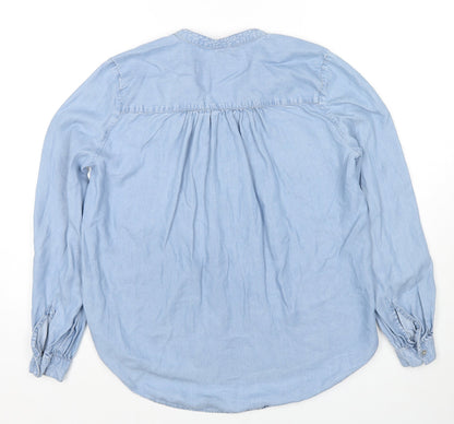 Womens UK Size 6 H&M Blue Basic Button-Up