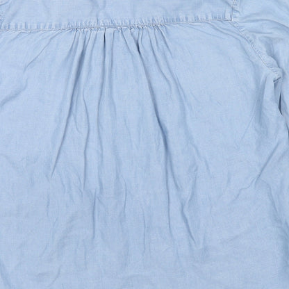 Womens UK Size 6 H&M Blue Basic Button-Up
