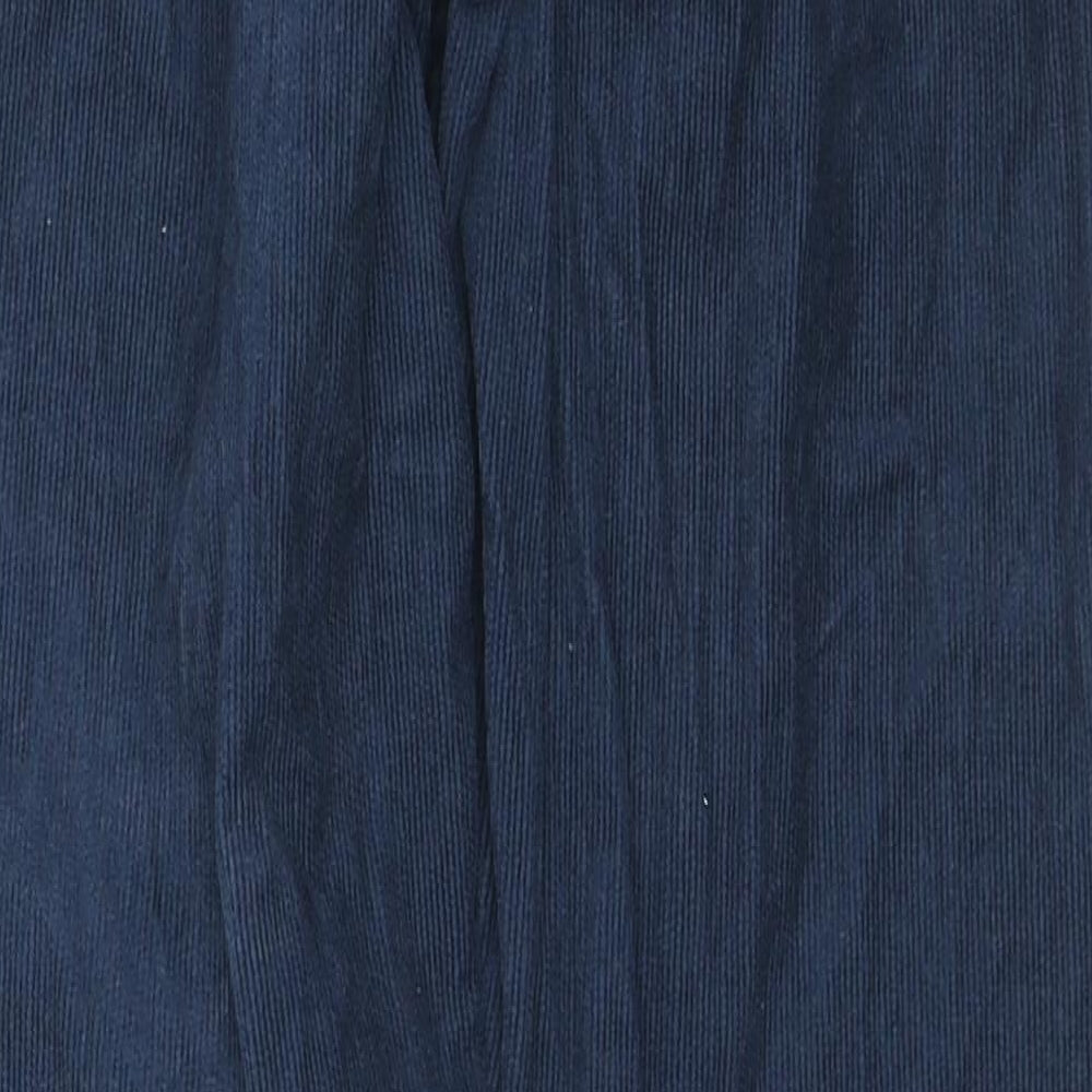 People Tree Womens Blue Cotton Trousers Size 8 L28 in Regular Zip