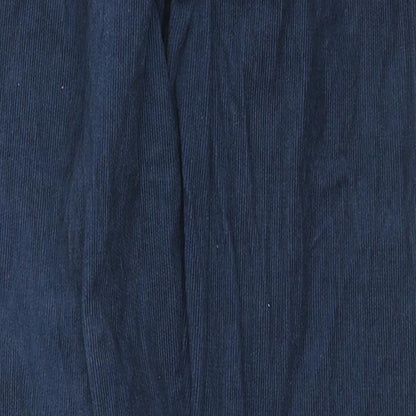 People Tree Womens Blue Cotton Trousers Size 8 L28 in Regular Zip