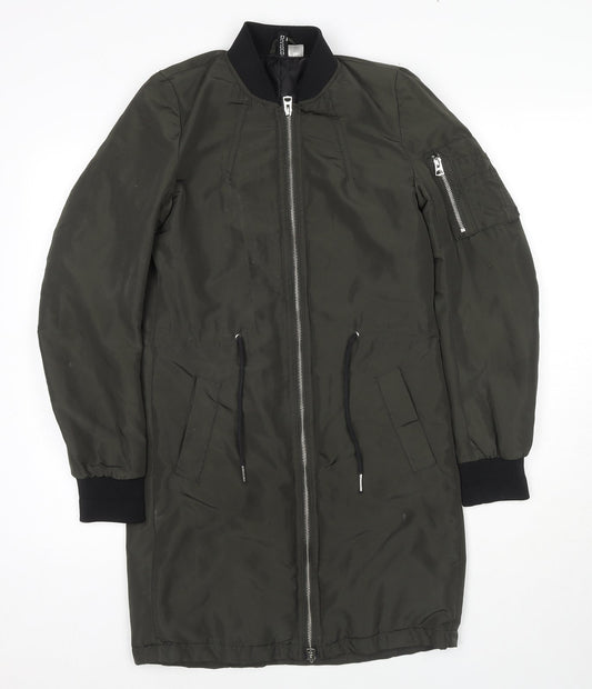 Divided by H&M Womens Green Parka Jacket Size 6 Zip