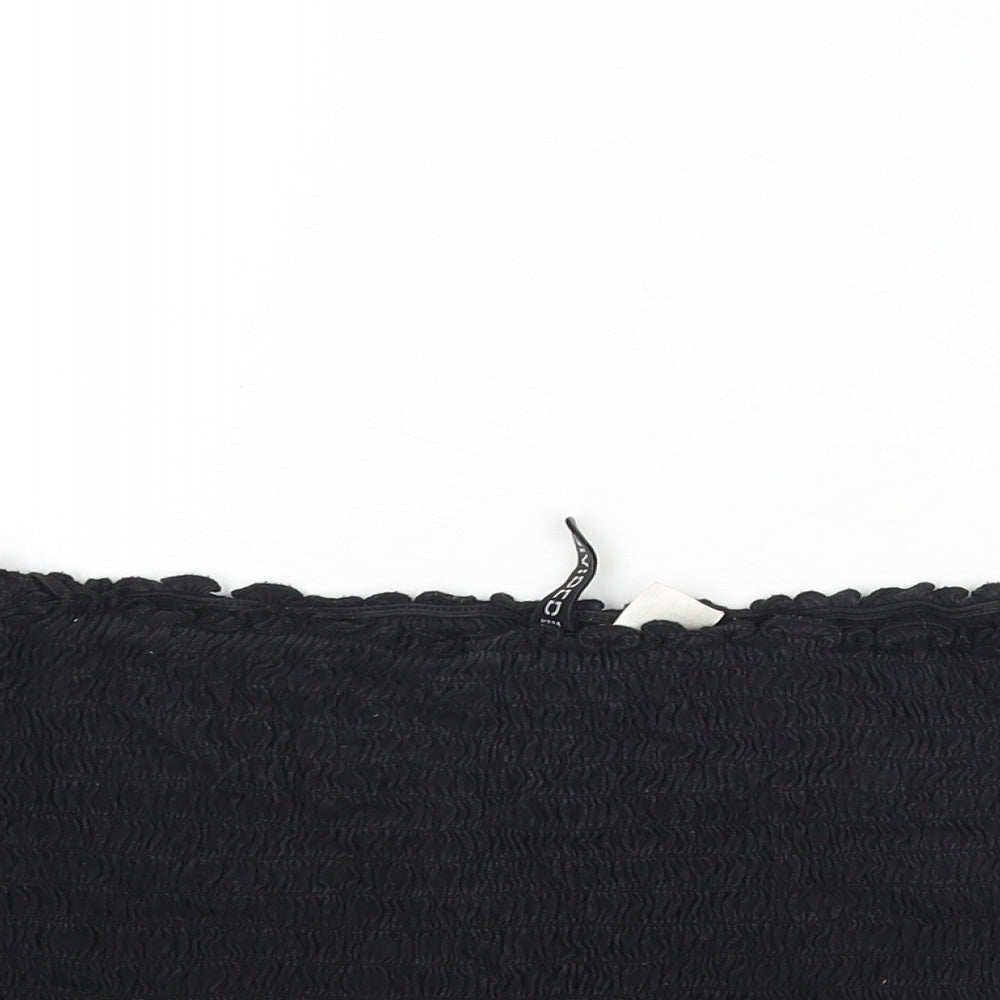 Womens UK Size L Divided by H&M Black Cropped Blouse