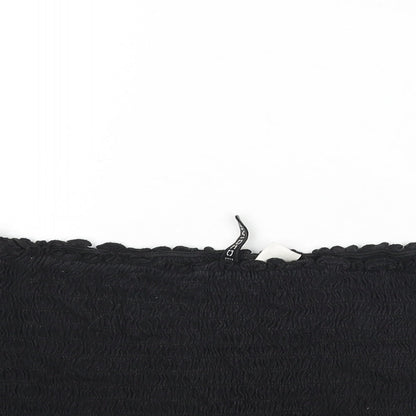 Womens UK Size L Divided by H&M Black Cropped Blouse