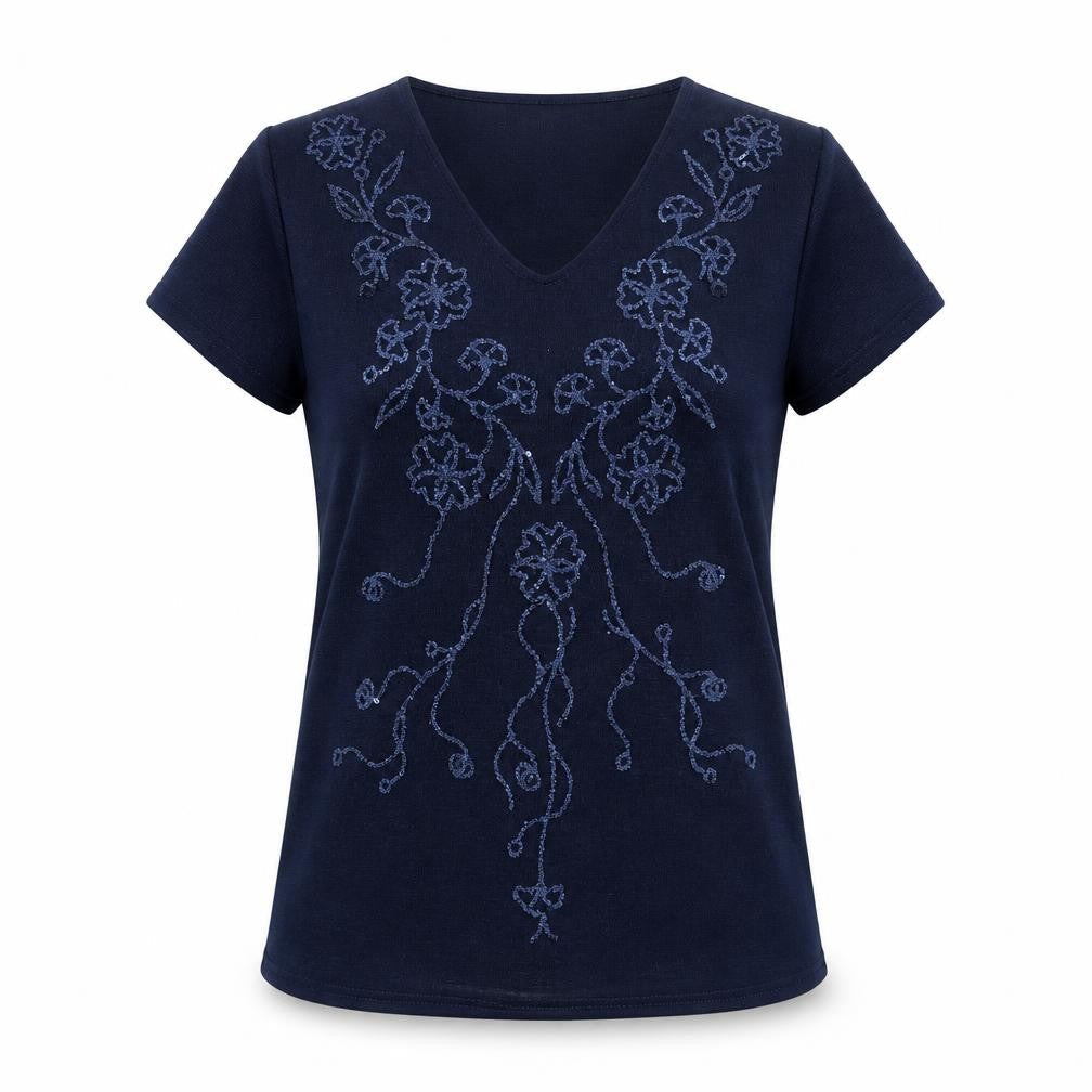 Womens UK Size 12 Heather Valley Blue Basic Blouse