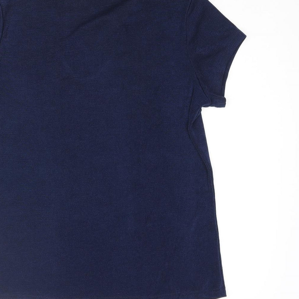 Womens UK Size 12 Heather Valley Blue Basic Blouse
