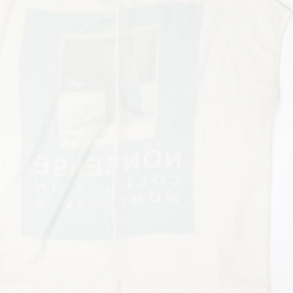 Womens UK Size L Zara White Basic Blouse