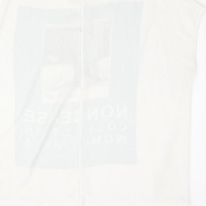Womens UK Size L Zara White Basic Blouse