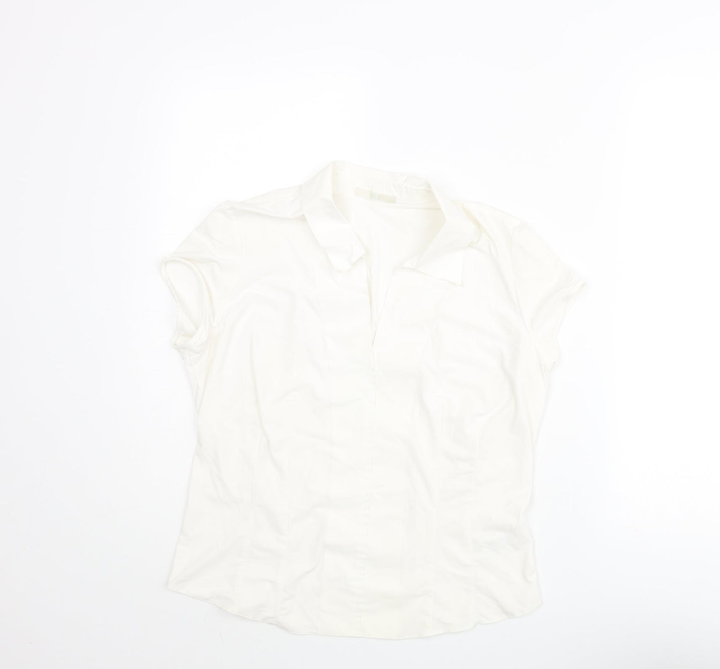 Womens UK Size 10 Marks and Spencer Ivory Basic Blouse
