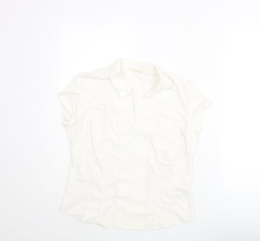 Womens UK Size 10 Marks and Spencer Ivory Basic Blouse