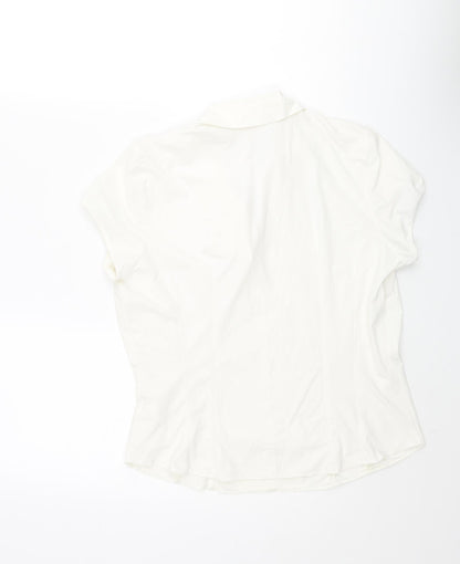 Womens UK Size 10 Marks and Spencer Ivory Basic Blouse