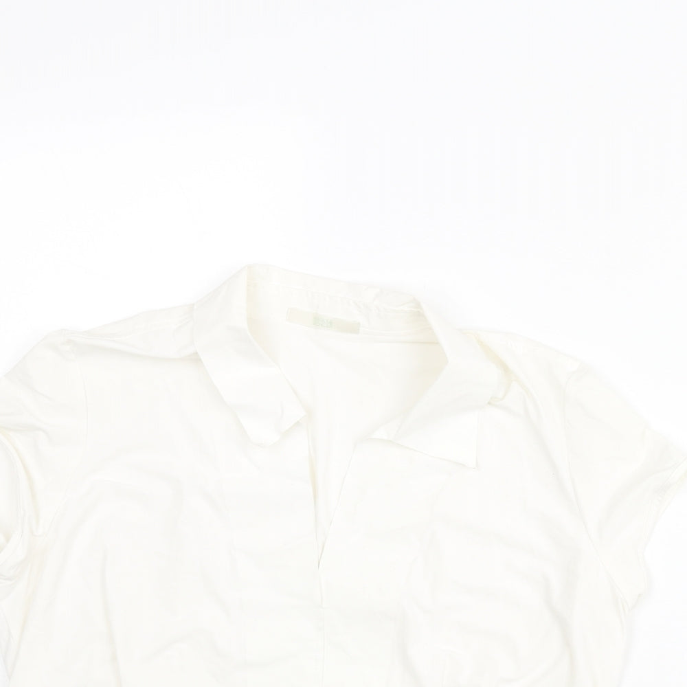 Womens UK Size 10 Marks and Spencer Ivory Basic Blouse