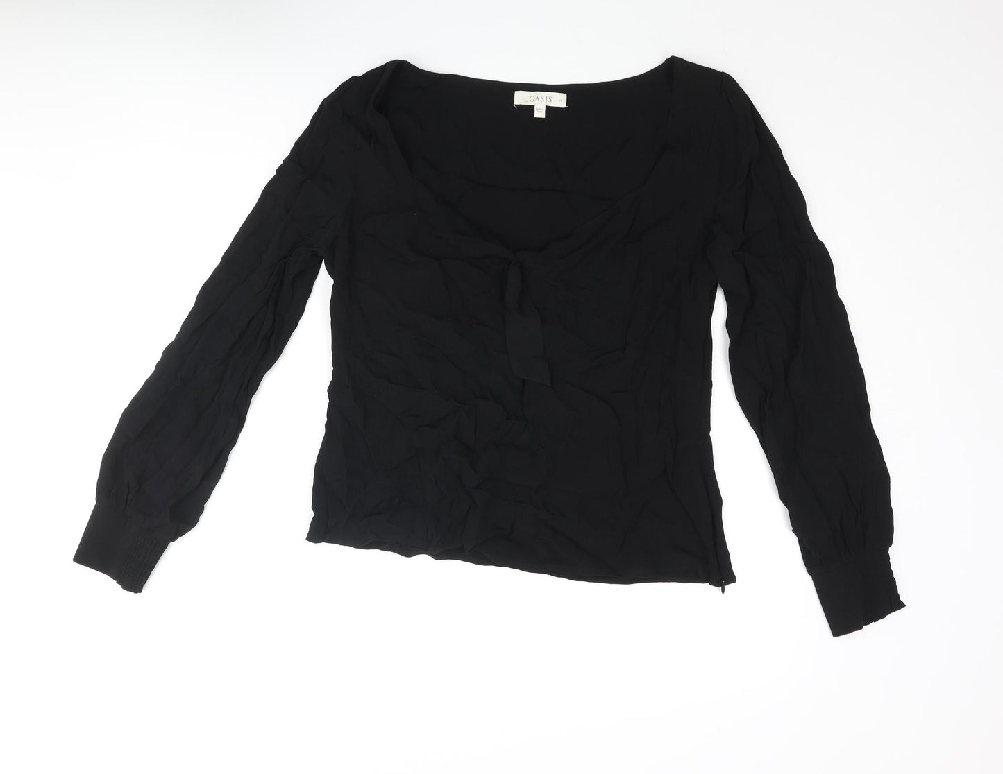 Womens UK Size 16 Oasis Black Basic Blouse