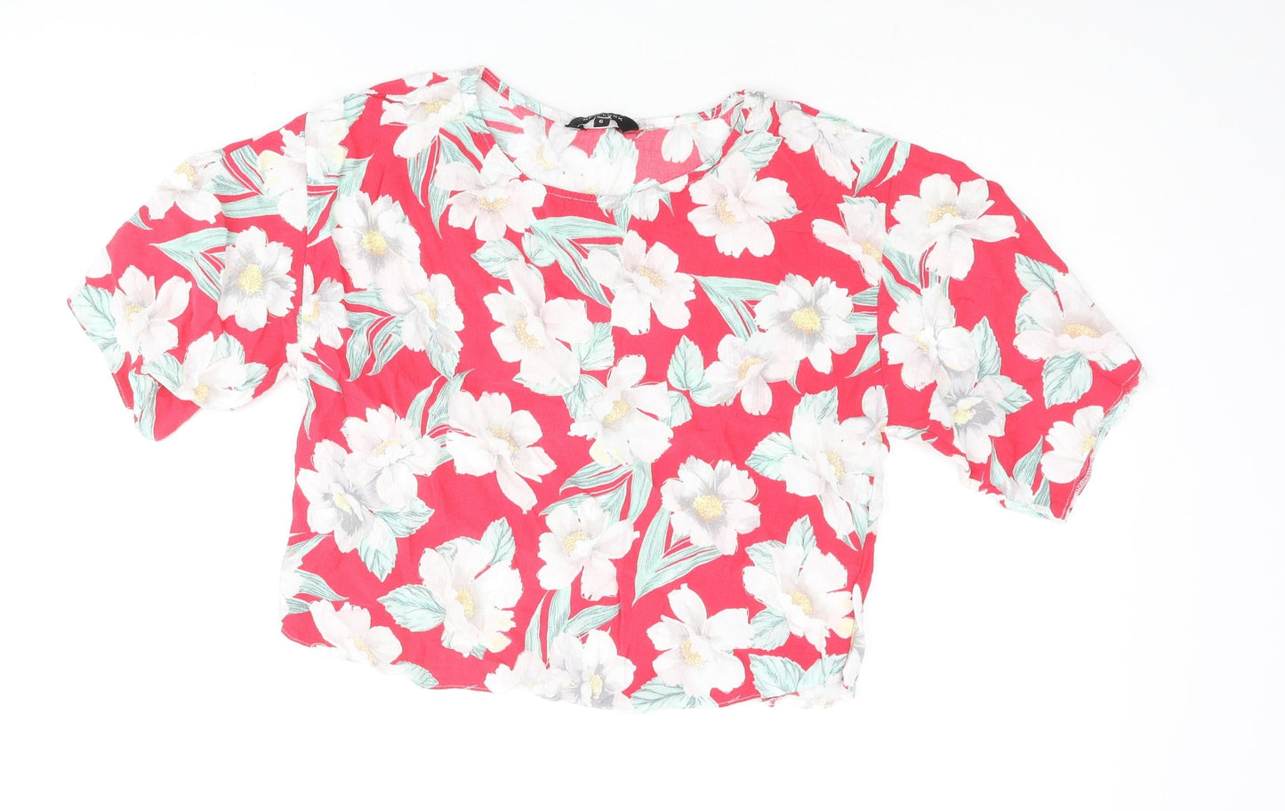 Womens UK Size 6 New Look Pink Basic Blouse