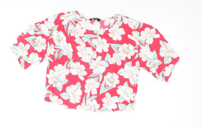 Womens UK Size 6 New Look Pink Basic Blouse