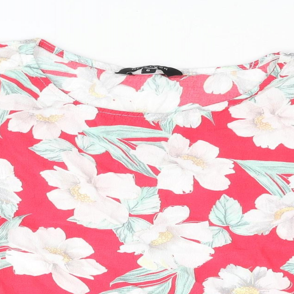 Womens UK Size 6 New Look Pink Basic Blouse