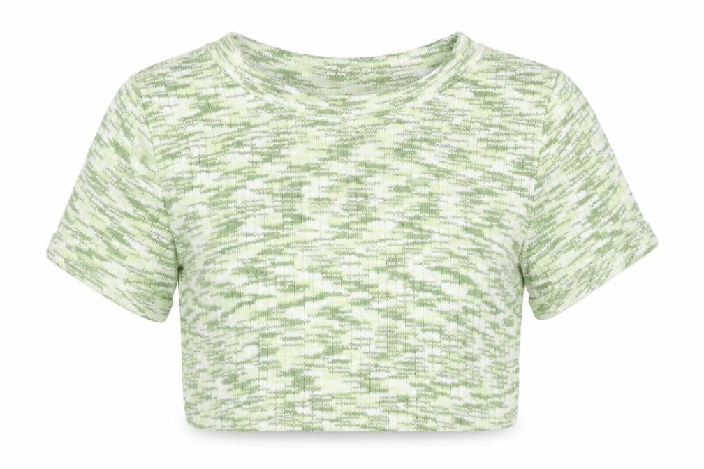 Womens UK Size S Divided by H&M Green Cropped T-Shirt