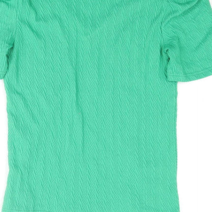 b.young Womens Green Polyester Basic Blouse Size M V-Neck