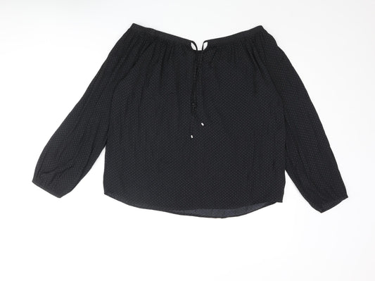 Womens UK Size 10 NEXT Black Basic Blouse