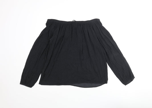 Womens UK Size 10 NEXT Black Basic Blouse