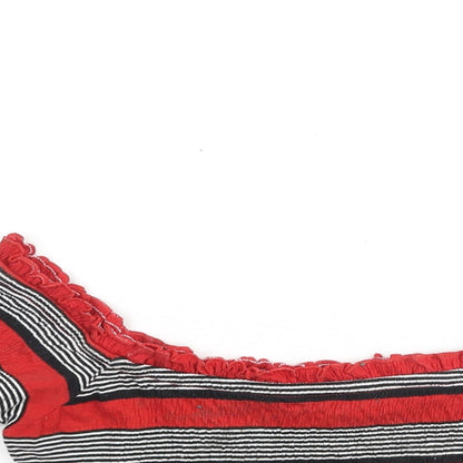 Womens UK Size 8 New Look Red Cropped Blouse