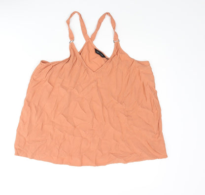 New Look Womens Pink Viscose Camisole Blouse Size 16 V-Neck