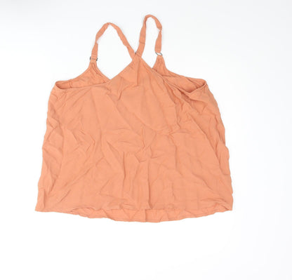 New Look Womens Pink Viscose Camisole Blouse Size 16 V-Neck