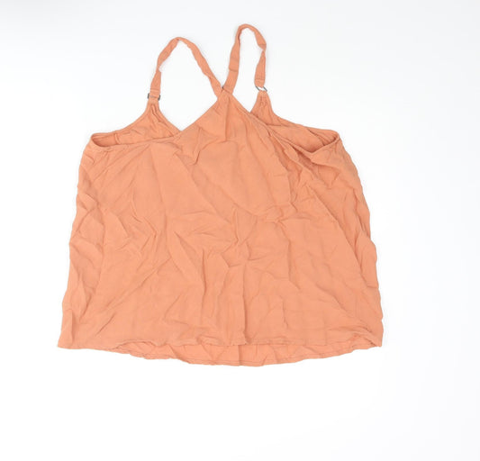 New Look Womens Pink Viscose Camisole Blouse Size 16 V-Neck