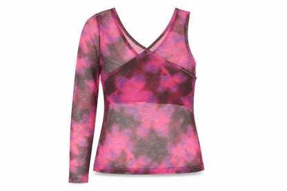 AsYou Womens Pink Polyester Basic Blouse Size 12 V-Neck - Semi Sheer