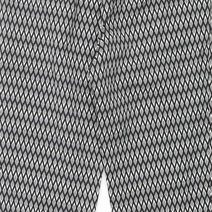 Topshop Womens Black Geometric Polyester Dress Pants Trousers Size 10 L25 in Regular Zip