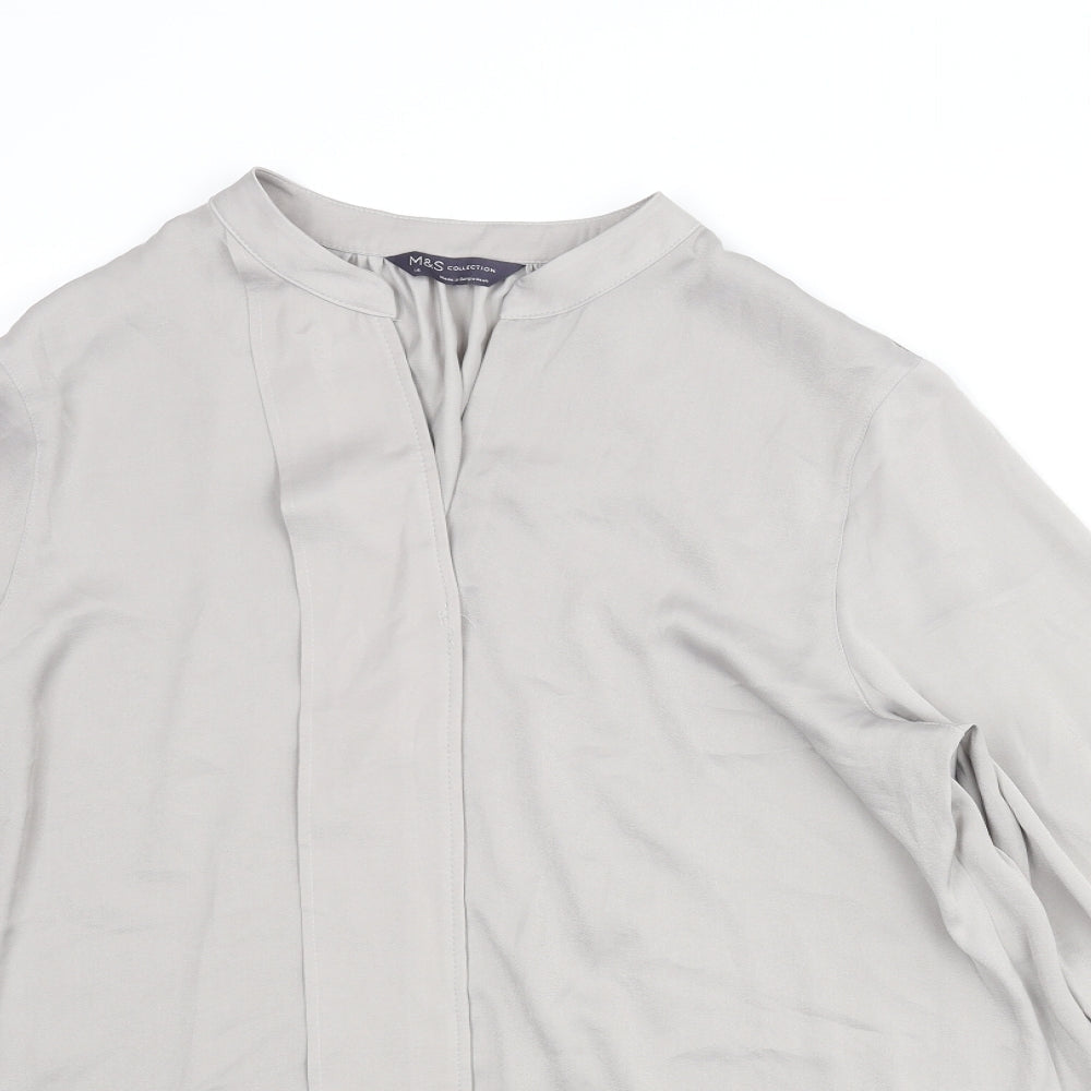 Womens UK Size 14 Marks and Spencer Grey Tunic Blouse